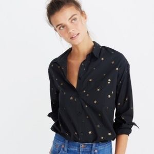 Madewell boyfriend blouse star pattern Large